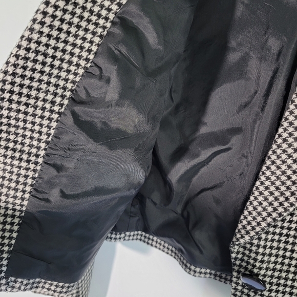 NWT SASSON Paris NY Houndstooth Wool Blend Cropped Jacket Sz 14/15 One Button - Picture 8 of 11